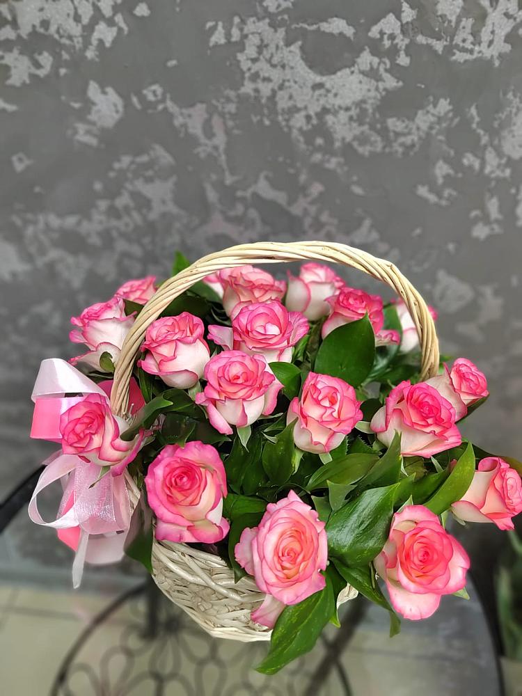Цветочная композиция из Розы в корзине в Заволенье