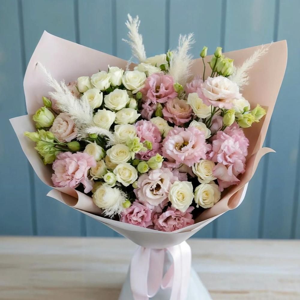 Букет цветов из: Альстромерии и Розы в Заволенье