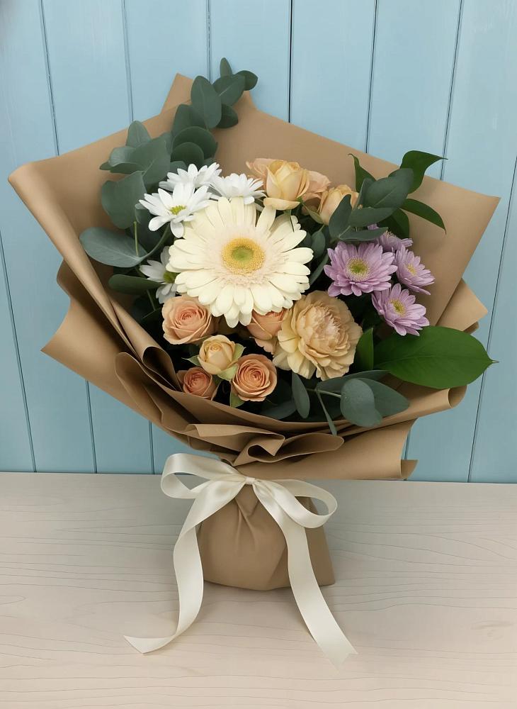 Букет цветов из: Герберы и Хризантемы в Заволенье