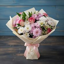 Букет цветов из:  Хризантемы, Альстромерии и Розы в Заволенье