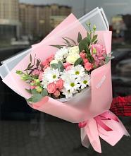Букет цветов из:  Розы, Лизиантусы и Хризантемы в Заволенье