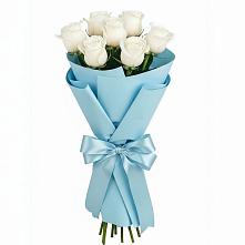 Букет 7 белых роз Проуд в Заволенье