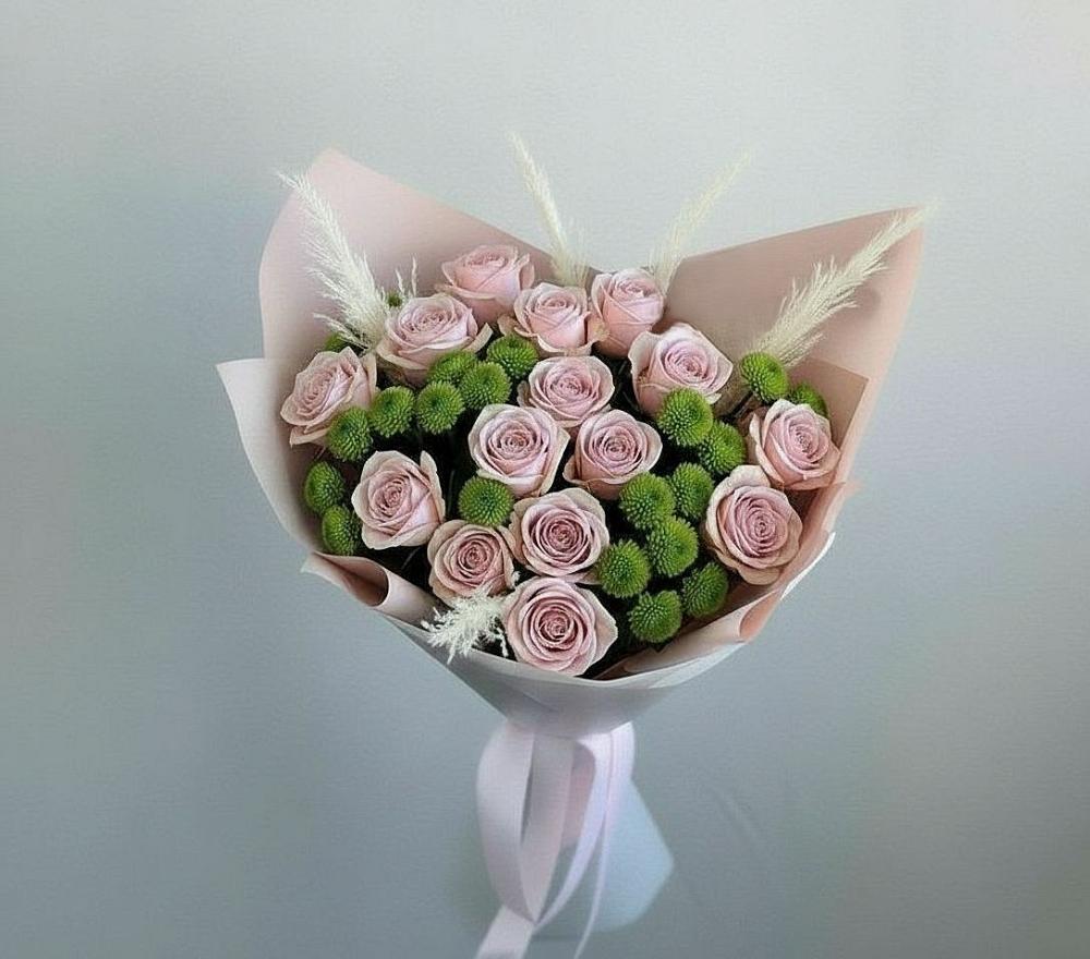 Букет цветов из: Розы и Хризантемы в Заволенье