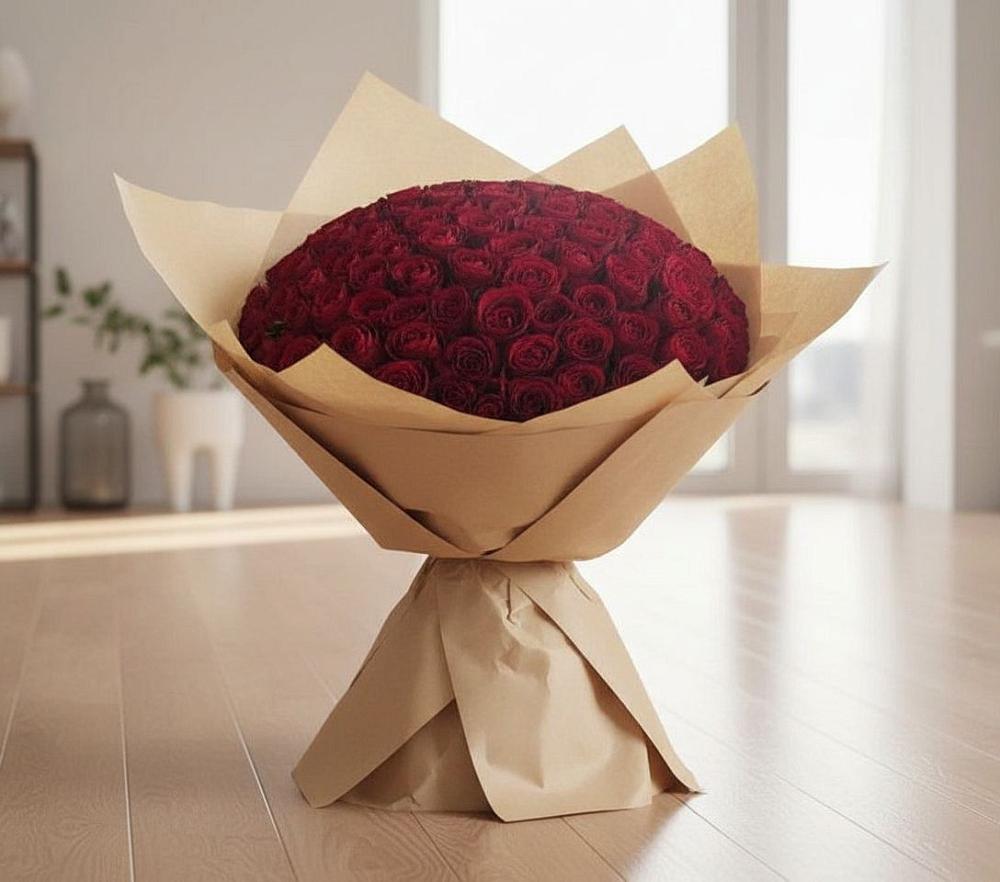 Букет 101 Красная роза в Заволенье
