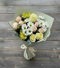 Букет цветов из:  Альстромерии, Розы и Хризантемы в Заволенье