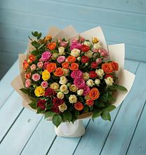 Букет Микс из разноцветных кустовых роз #REPLACE_PRED# Заволенье